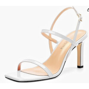 Women's High Heels Sandals, Slingback Heels Square Toe Shoes for Womens